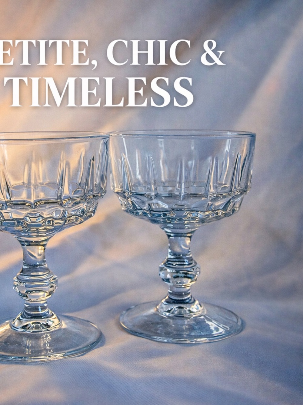 Vintage Coupe Glasses Set of 2, Petite Champagne Coupes